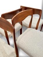 Vintage Deense stoelen eetkamerstoelen palissander bouclé, Enlèvement ou Envoi