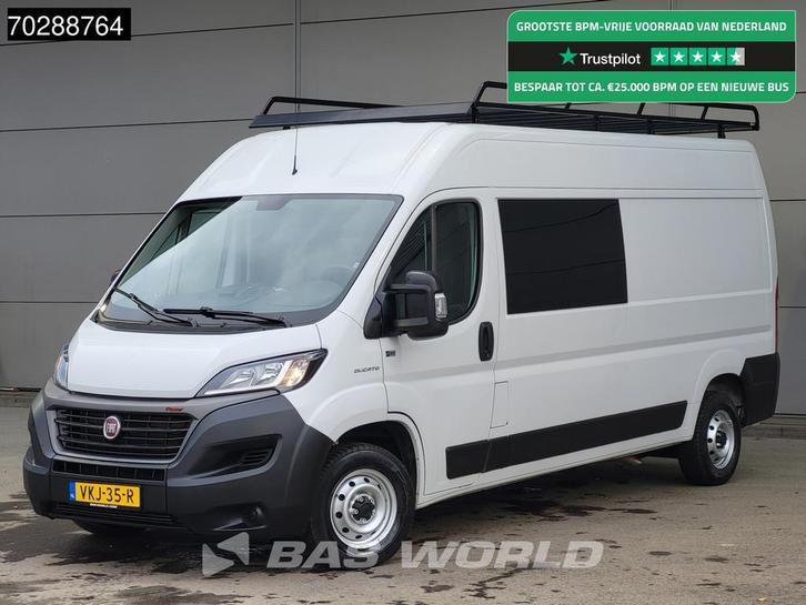Fiat Ducato 140pk Dubbel Cabine L3H2 Trekhaak Navi Airco Cru, Auto's, Bestelwagens en Lichte vracht, Bedrijf, Te koop, Airconditioning