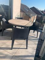 Ronde tuin tafel met 4 kuipstoelen, Tuin en Terras, Tuinsets en Loungesets, Ophalen, Zo goed als nieuw, Aluminium