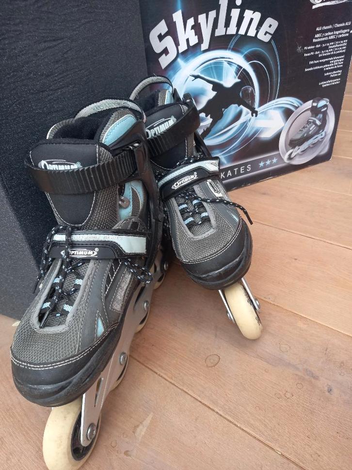 Inline skates optimum skyline 32-35, Sport en Fitness, Skeelers, Gebruikt, Inline skates 4 wielen, Overige merken, Kinderen, Verstelbaar