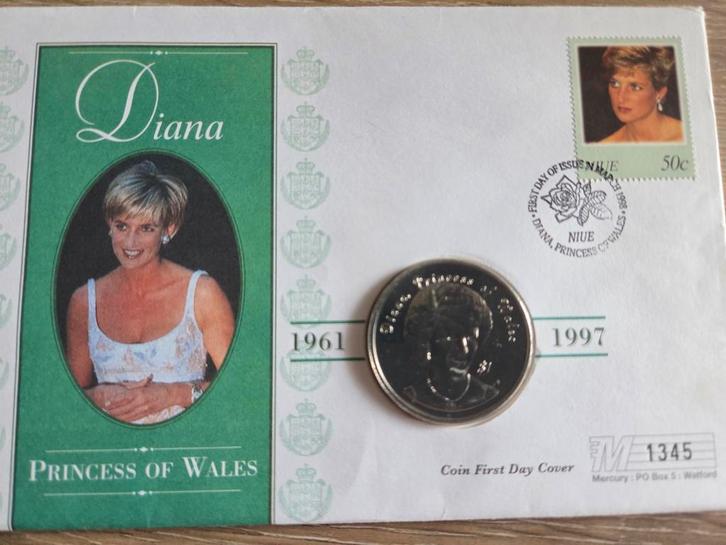 1997 Prinses Diana gestempelde envelop, Postzegels en Munten, Munten en Bankbiljetten | Verzamelingen, Ophalen of Verzenden