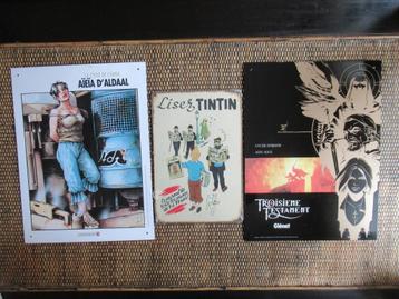 Lot 3 plaques : Tintin, Troisième Testament, Cycle de Cyann, Enlèvement, Tintin, Autres types