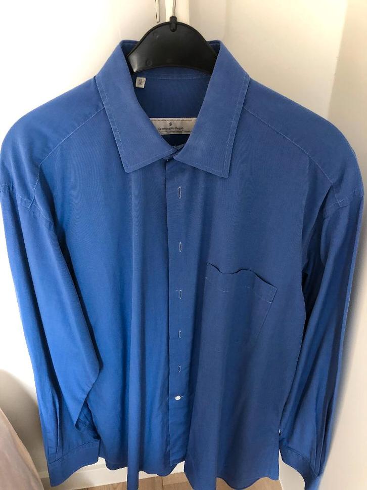 Herenhemd merk Ermenegildo Zegna maat 41, Kleding | Heren, Overhemden, Gedragen, Halswijdte 41/42 (L), Blauw, Ophalen