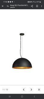 Hanglamp zwart/goud Forchini 50cm diameter. Pendel 1m50., Zo goed als nieuw, Ophalen