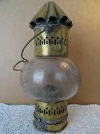 Antieke lamp olielamp stallamp gedecoreerd met kruizen 1850, Antiek en Kunst, Ophalen of Verzenden