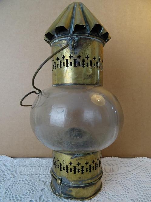 Lampe ancienne lampe à pétrole lampe d'écurie en cuivre 1850, Antiquités & Art, Antiquités | Éclairage, Enlèvement ou Envoi
