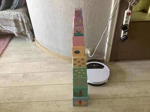 Toren  kartonnen stapelblokken, Kinderen en Baby's, Speelgoed | Educatief en Creatief, Zo goed als nieuw, Bouwen, Puzzelen, Taal en Lezen