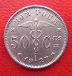 1927 50 centimes en FR Albert 1er, Timbres & Monnaies, Monnaies | Belgique, Envoi, Monnaie en vrac, Métal