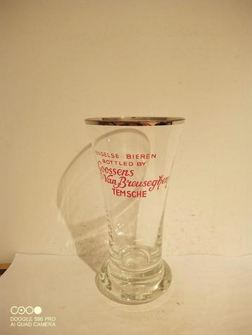 Oud geverfd bierglas Goossens Van Breuseghem Temsche, Enlèvement ou Envoi, Comme neuf, Verre ou Verres, Autres marques