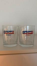 Twee oude glazen cinzano. Bianco en rosso, Verzamelen, Glas en Drinkglazen, Ophalen, Zo goed als nieuw
