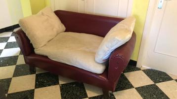 Chaise vintage en skaï rouge vin avec 2 chaises, 75 à 100 cm, 150 à 200 cm, Synthétique, Enlèvement
