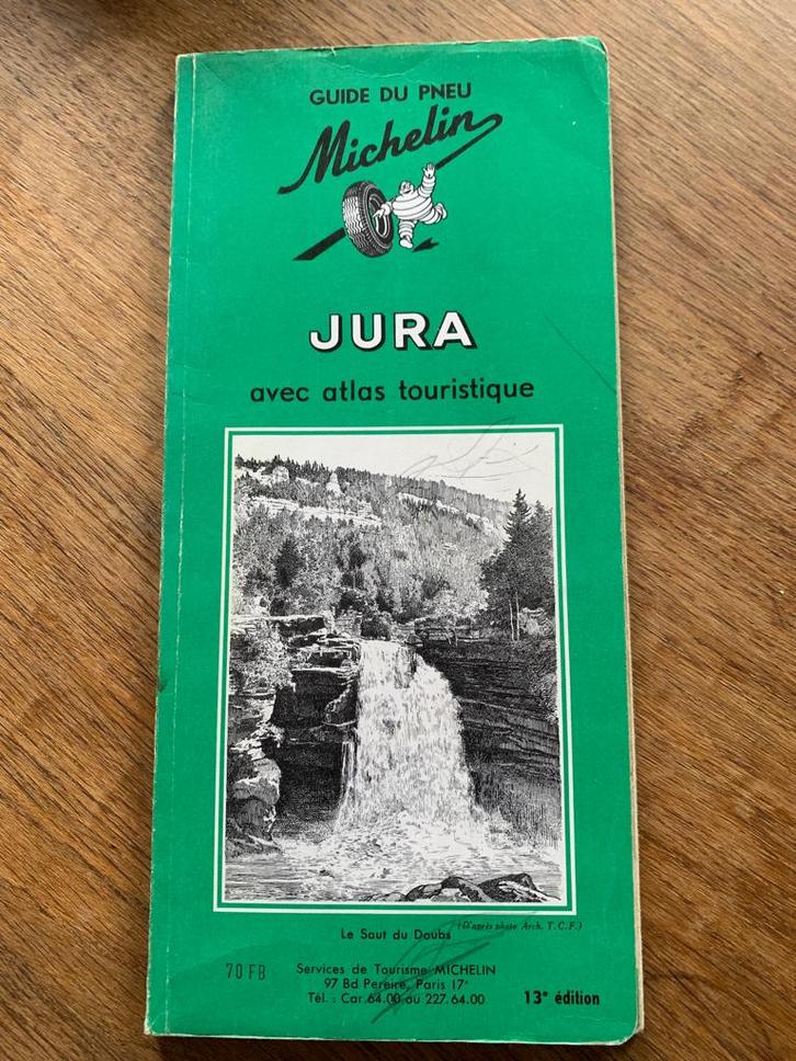 Michelin Jura 1964 13ème éd + atlas touristique 200000ème, Livres, Atlas & Cartes géographiques, Utilisé, Autres types, Belgique