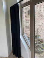 Gordijn zwart 198cm.  Hoogte 218 cm inclusie zwarte rail, Huis en Inrichting, Stoffering | Gordijnen en Lamellen, Ophalen, Zo goed als nieuw