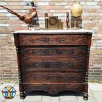 Antieke Spaanse dressoir (1860) Alfonso XII marmer blad, Huis en Inrichting, Ophalen of Verzenden, Zo goed als nieuw