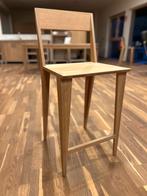 Barkruk in massieve eik, toonzaalmodel, Huis en Inrichting, Barkrukken, Ophalen, Met voetsteun, 60 tot 90 cm, Nieuw