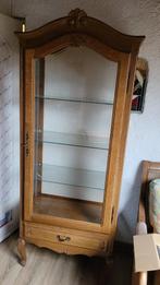 vitrine 1 porte 1 tiroir de style Louis 15, Chêne, 25 à 50 cm, Avec tiroir(s), 150 à 200 cm