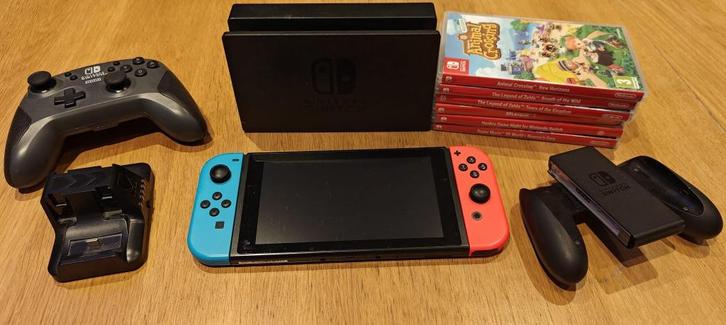Nintendo Swich, extra controler + 6 games, Games en Spelcomputers, Spelcomputers | Nintendo Switch, Gebruikt, Switch 2019 Upgrade
