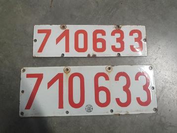 Mooi bewaarde set, oude Belgische nummerplaten. beschikbaar voor biedingen