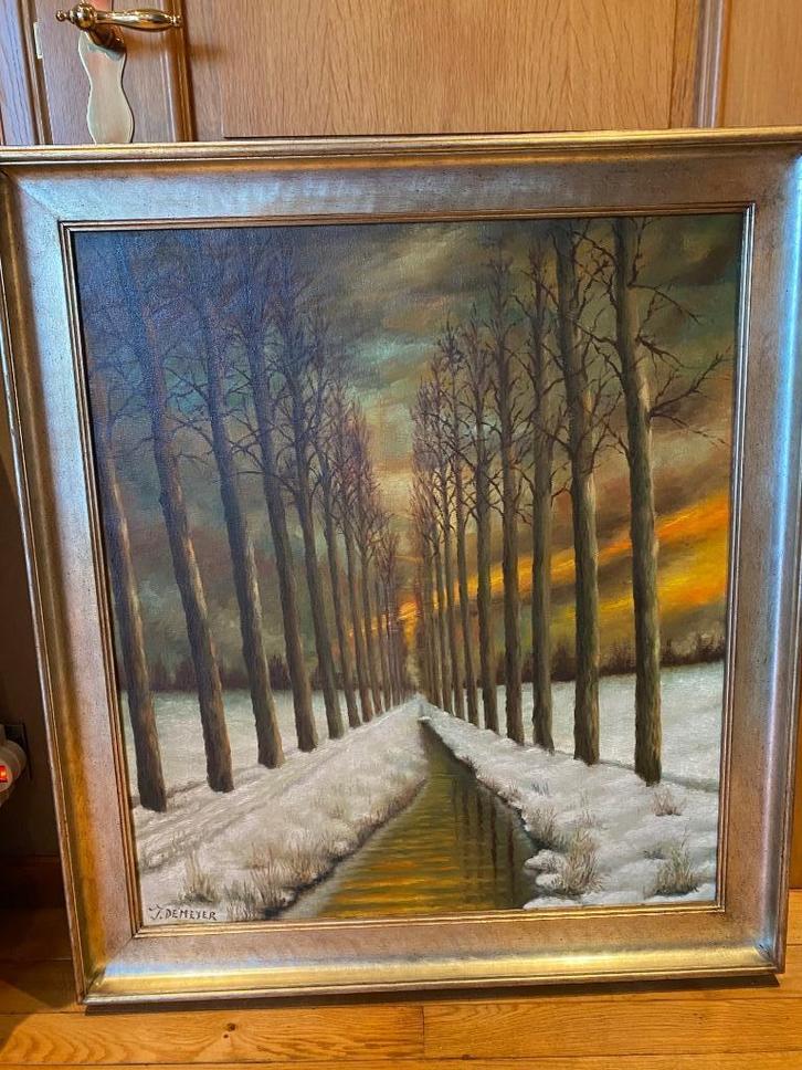 ORIGINEEL GROOT OLIEVERFSCHILDERIJ, Antiek en Kunst, Kunst | Schilderijen | Klassiek, Ophalen of Verzenden