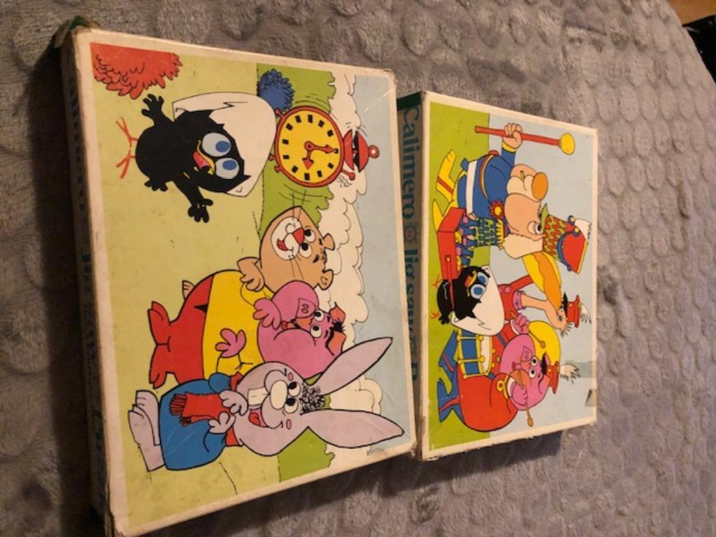 Retro puzzels Calimero, 2 stuks 20 stukken elk, Gebruikt, 10 tot 50 stukjes, Geen idee, Ophalen of Verzenden