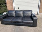 Zwarte leren 3-zitsbank €60‼️, Ophalen