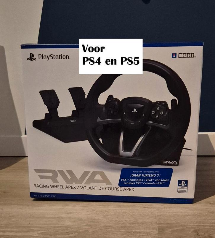 PS5 HORI APEX Bekabeld Racing Wheel met pedalen, Games en Spelcomputers, Spelcomputers | Sony Consoles | Accessoires, Zo goed als nieuw