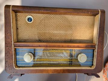 Vintage radio Philips (werkt nog !) met etagere -