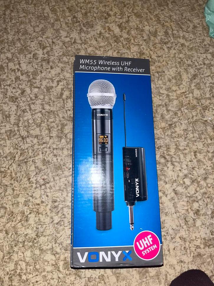 Vonyx WM55 draadloze microfoon – UHF – met ontvanger, Muziek en Instrumenten, Microfoons, Zo goed als nieuw, Ophalen