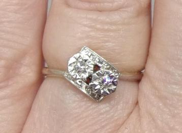 Unieke antieke gouden en platina Art Deco ring met Diamant beschikbaar voor biedingen