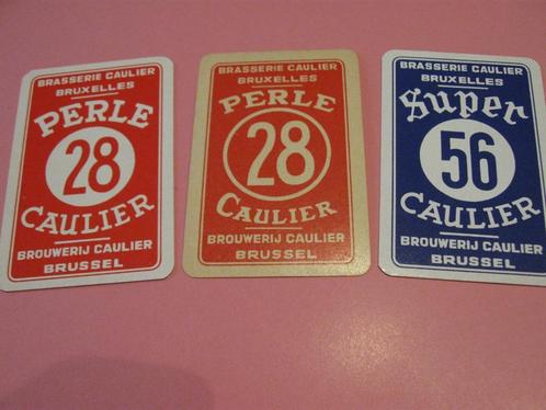 3 oude losse speelkaarten Perle Caulier , Brussel (43), Collections, Cartes à jouer, Jokers & Jeux des sept familles, Comme neuf