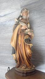 Zillertaler gekleurd houtbeeld - Heilige Theresia van Avila, Antiek en Kunst, Ophalen of Verzenden