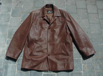 Lederen Jacques Locci jas maat 52, Enlèvement, Porté, Taille 52/54 (L), Brun