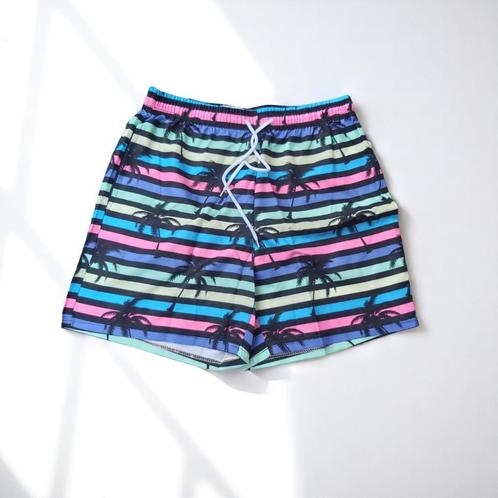 Zwembroek - short meerkleurig met palmbomen M, Kleding | Heren, Badmode en Zwemkleding, Zwemshort, Maat 48/50 (M), Overige kleuren