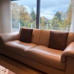 Natuzzi lederen zetels - taupe, Huis en Inrichting, Zetels | Zetels, Ophalen, Gebruikt, Driepersoons, Leer