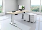 Zit sta bureau Move-1 160x80cm naturel essen + archiefkast, Verzenden, Elektrisch, Nieuw, Bureau