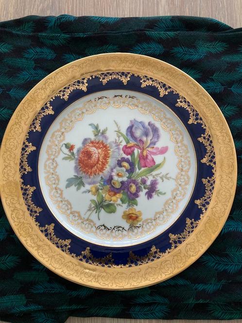 Vintage cobalt bord- fijne porselein Bavaria Bayreuth, Antiek en Kunst, Antiek | Porselein, Ophalen of Verzenden