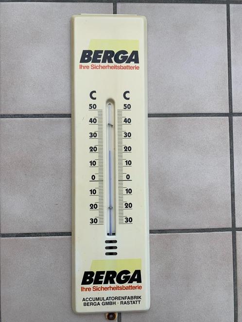 Ongeëmailleerde plaatthermometer, batterijgarage, Verzamelen, Merken en Reclamevoorwerpen, Gebruikt, Gebruiksvoorwerp, Ophalen of Verzenden