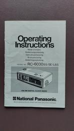 Mode d'emploi radio-réveil vintage Panasonic RC-6030, TV, Hi-fi & Vidéo, Comme neuf, Enlèvement ou Envoi