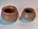 Set van 2 terracotta potjes, macramé, Tuin en Terras, Ophalen of Verzenden, Terracotta