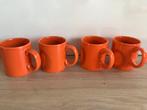 4 oranje koffie/soep mokken, Huis en Inrichting, Ophalen, Zo goed als nieuw