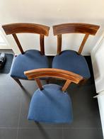 Lot de 6 chaises bleues vintage acajou, Enlèvement, Comme neuf