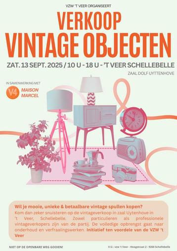 Vintage beurs zaal ‘t Veer - Hoogstraat 2 - Schellebelle beschikbaar voor biedingen