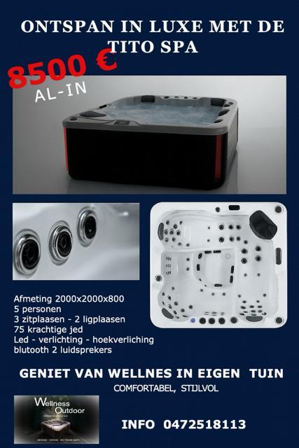 Actie spa online range Tito, Tuin en Terras, Bubbelbaden en Hottubs, Zo goed als nieuw, Ophalen
