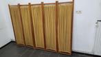 vintage houten stoffen scherm, afmetingen 227 cm x 165 cm, Ophalen of Verzenden, Zo goed als nieuw