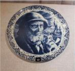 Belle assiette murale ancienne - Pêcheur avec pipe - Boch, Enlèvement ou Envoi