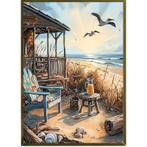 Cabane de plage Diamond Painting 40x30cm (ronde), Envoi, Neuf, Bricolage