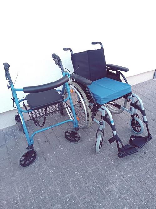 Onberispelijke rolstoel en rollator met remmen de t, Diversen, Rolstoelen, Zo goed als nieuw, Ophalen