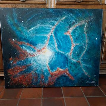 Tableau moderne signé (Acrylique 100 cm x 80 cm), Enlèvement