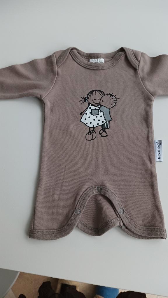 Rompertje - lange mouwen - Maat 50-56, Kinderen en Baby's, Babykleding | Maat 50, Zo goed als nieuw, Jongetje of Meisje, Nacht- of Onderkleding