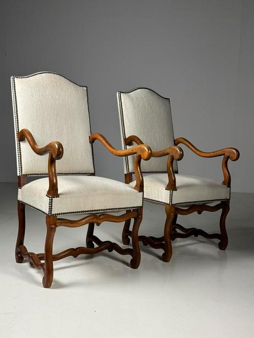 Set van 2 Os de Mouton eetkamerstoelen, Antiek en Kunst, Antiek | Meubels | Stoelen en Sofa's, Ophalen